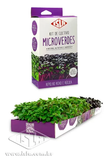 Kit de Cultivo – Microverdes – Repolho Roxo e Rúcula