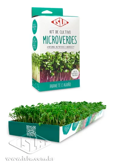 Kit de Cultivo – Microverdes – Rabanete e Agrião